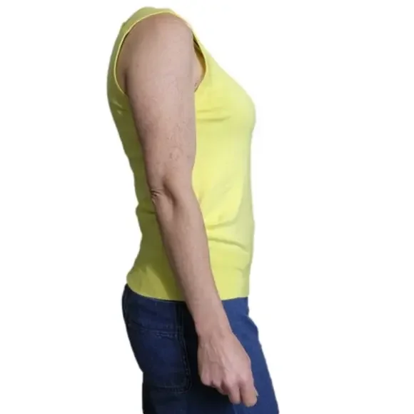 Size S-M Knit Tank Neon color Crew neck Semi-fitted Viscose blend ZARA - Picture 2 of 16